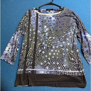 🌼3/$10🌼 BLEU blue black stain glass butterfly design top Medium